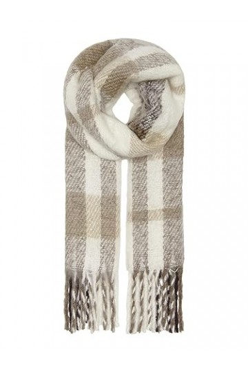 ONLY Écharpe pour femme à carreaux, Mole, taille unique