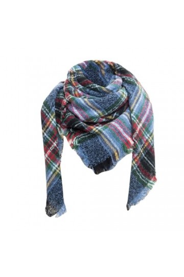 écharpe Triangle Femme Homme Hiver Chaud élégant Foulard Triangle à Carreaux Chic Grande Taille étole Wraps Classique écharpe