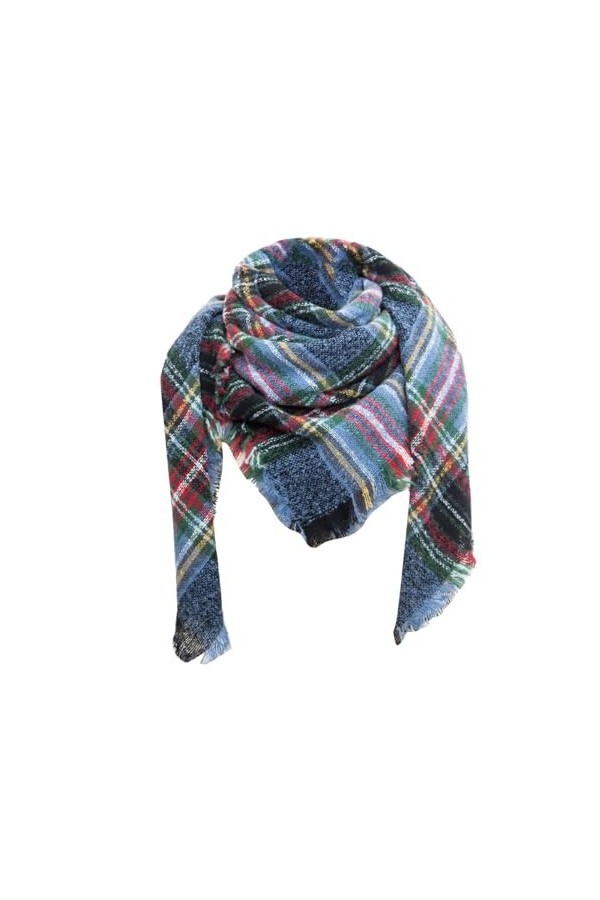 écharpe Triangle Femme Homme Hiver Chaud élégant Foulard Triangle à Carreaux Chic Grande Taille étole Wraps Classique écharpe