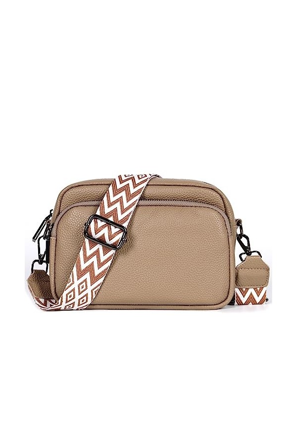 TAN.TOMI Sac bandoulière pour téléphone portable pour femme, Noir , 20.5 × 14.5 × 8 cm