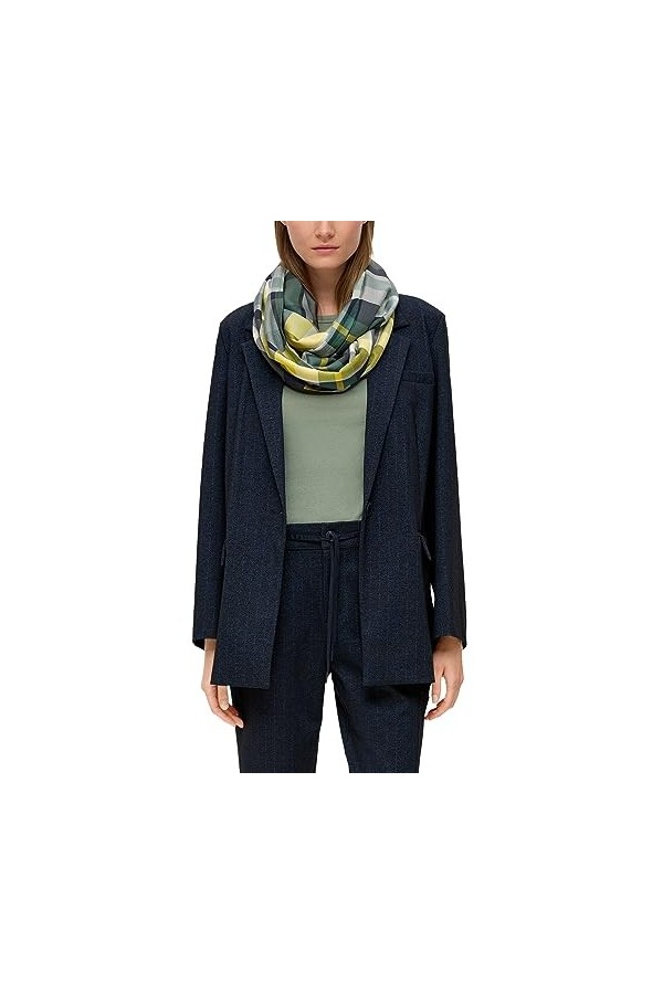 s.Oliver Écharpe en boucle pour femme Bleu vert Taille unique, Bleu/vert, taille unique