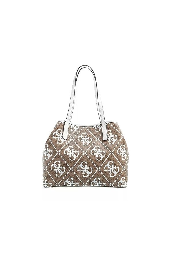 Guess Vikky Tote, Bag Women, Latte Logo/Orange, Taille Unique