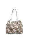 Guess Vikky Tote, Bag Women, Latte Logo/Orange, Taille Unique