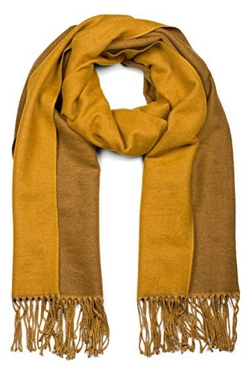 styleBREAKER Echarpe pour dames en noble optique 2 faces avec franges, 2 couleurs, écharpe réversible, étole dhiver chaude m