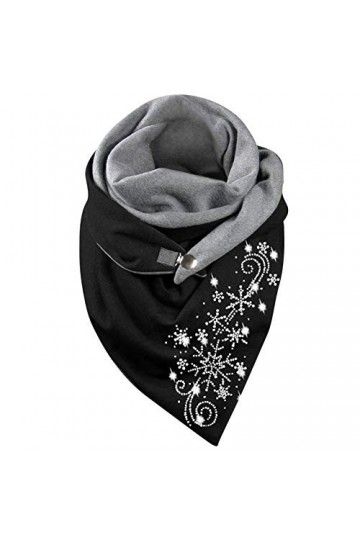 vokkrv Écharpe Femme Hiver Avec Bouton Vintage Foulards ÉLéGant Couleur Unie ÉCharpe Chaud Coton/Plaid en Laine Rétro Automne