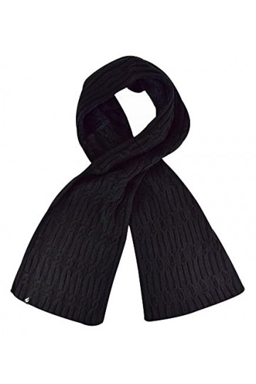 HEAT HOLDERS Femmes Luxueux Echarpe Hiver Thermique Polaire Tricoté Echarpe Chaud pour Femme Taille unique, Noir 