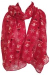 Foulard de Père Noël avec flocon de neige pour femme - Rouge - Large