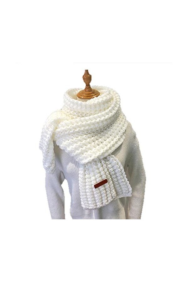 UKKO Foulard Écharpe Tricotée Hiver Foulards Foulards Longs Écharpes Féminines Millésime Grand Châle Molle Chaude Pashmina Ép