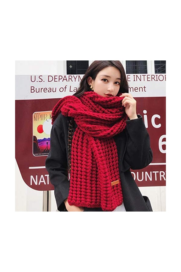 UKKO Foulard Écharpe Tricotée Hiver Foulards Foulards Longs Écharpes Féminines Millésime Grand Châle Molle Chaude Pashmina Ép