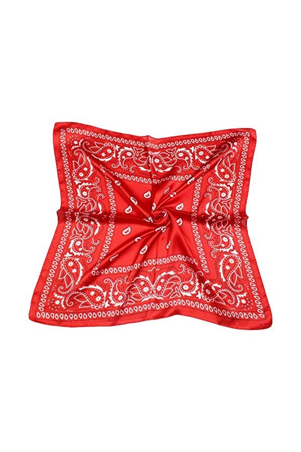 Foulard Bandana En Soie Paisley Pour Hommes Femmes Foulards Chapeaux Carré Rouge Écharpe Mode Accessoire De Cou De Cheveux, S