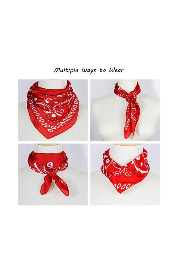 Foulard Bandana En Soie Paisley Pour Hommes Femmes Foulards Chapeaux Carré Rouge Écharpe Mode Accessoire De Cou De Cheveux, S