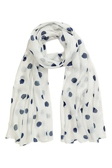 Ulla Popken Écharpe à Pois, Indigo, Taille Unique Femme