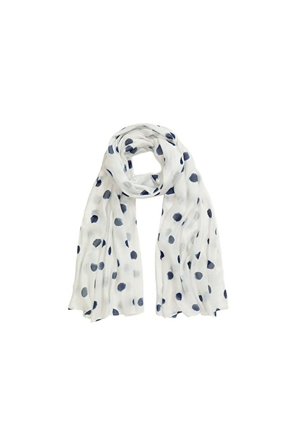 Ulla Popken Écharpe à Pois, Indigo, Taille Unique Femme