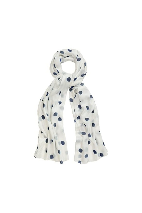 Ulla Popken Écharpe à Pois, Indigo, Taille Unique Femme