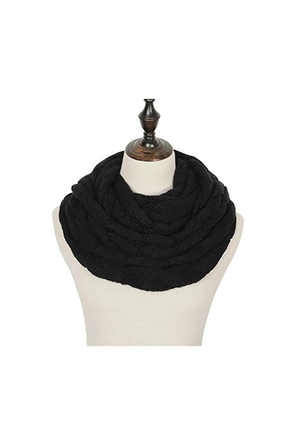 XKUN Echarpe Femme Mode Snood Snood Foulard Chaud Hiver Snood for Women Echarpes Col Circle Ring Foulard-E