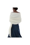 PIOYMEYA Echarpe Chale Ivoire Écharpe Châles Femme Hiver Chaud Grosse Echarpes Foulards Pashmina Etole Mariage