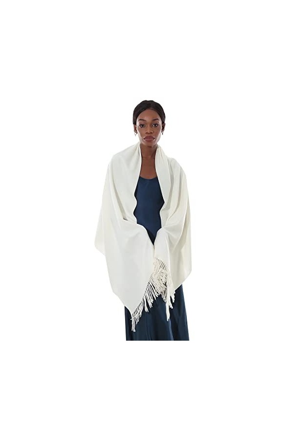 PIOYMEYA Echarpe Chale Ivoire Écharpe Châles Femme Hiver Chaud Grosse Echarpes Foulards Pashmina Etole Mariage