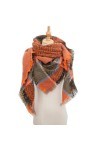 écharpe Triangle Femme Homme Hiver Chaud élégant Foulard Triangle à Carreaux Chic Grande Taille étole Wraps Classique écharpe