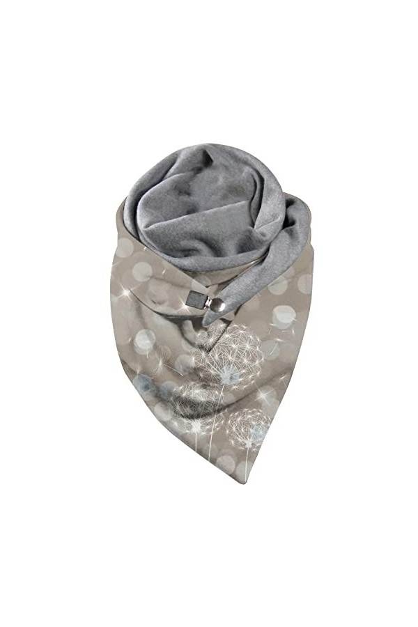 vokkrv Écharpe Femme Hiver Avec Bouton Vintage Foulards ÉLéGant Couleur Unie ÉCharpe Chaud Coton/Plaid en Laine Rétro Automne