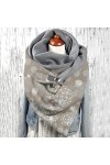 vokkrv Écharpe Femme Hiver Avec Bouton Vintage Foulards ÉLéGant Couleur Unie ÉCharpe Chaud Coton/Plaid en Laine Rétro Automne