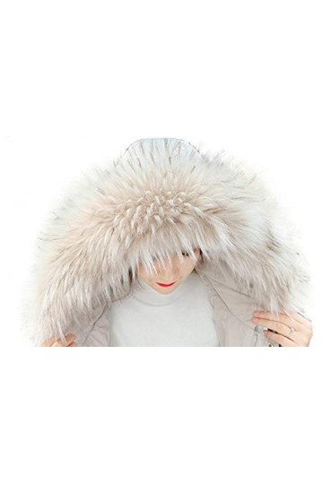 MoreChioce Col Capuche Fausse Fourrure de Renard Femmes Hiver Col Amovible Écharpe Fourrure Synthétique pour Parka Veste,70 C