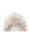 MoreChioce Col Capuche Fausse Fourrure de Renard Femmes Hiver Col Amovible Écharpe Fourrure Synthétique pour Parka Veste,70 C