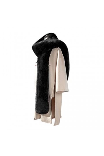 Écharpe Fausse Fourrure de lapin Foulard Femme Hiver Automne Chaud Cache-col Châle Longue Vintage Étole Classic Couleur Pure 