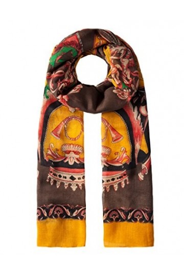 Vincenzo Boretti écharpe-foulard femme, design à la mode, élegant, toucher doux - dessin héraldique rouge