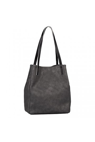 TOM TAILOR Sac de transport Arona Glitter pour femme, gris foncé, L, Moderne