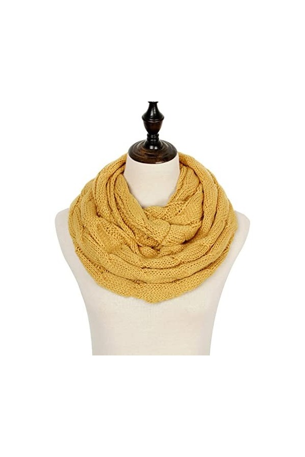XKUN Echarpe Femme Mode Snood Snood Foulard Chaud Hiver Snood for Women Echarpes Col Circle Ring Foulard-E