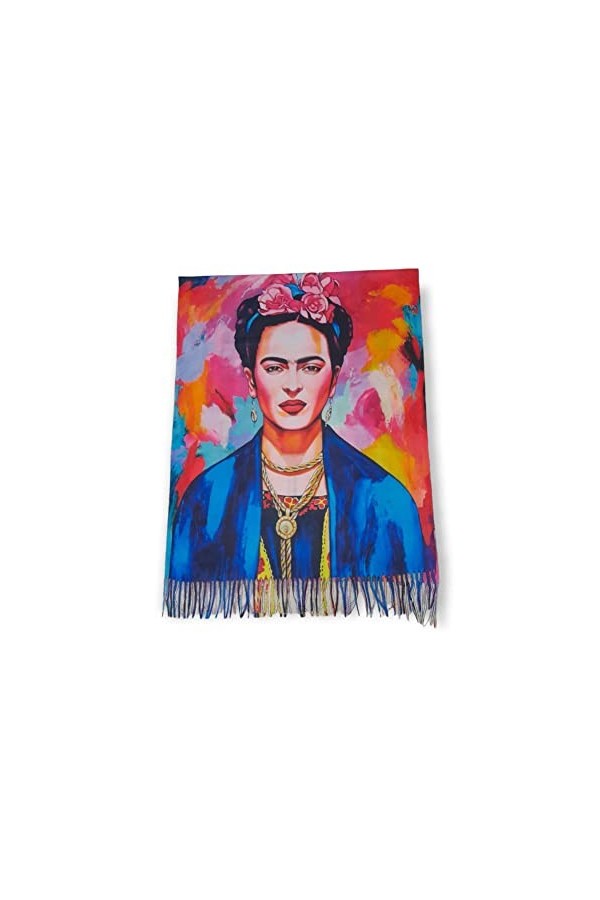 Écharpe viscose double impression Frida cadeau femme art mode écharpe foulard, multicolore, Taille unique