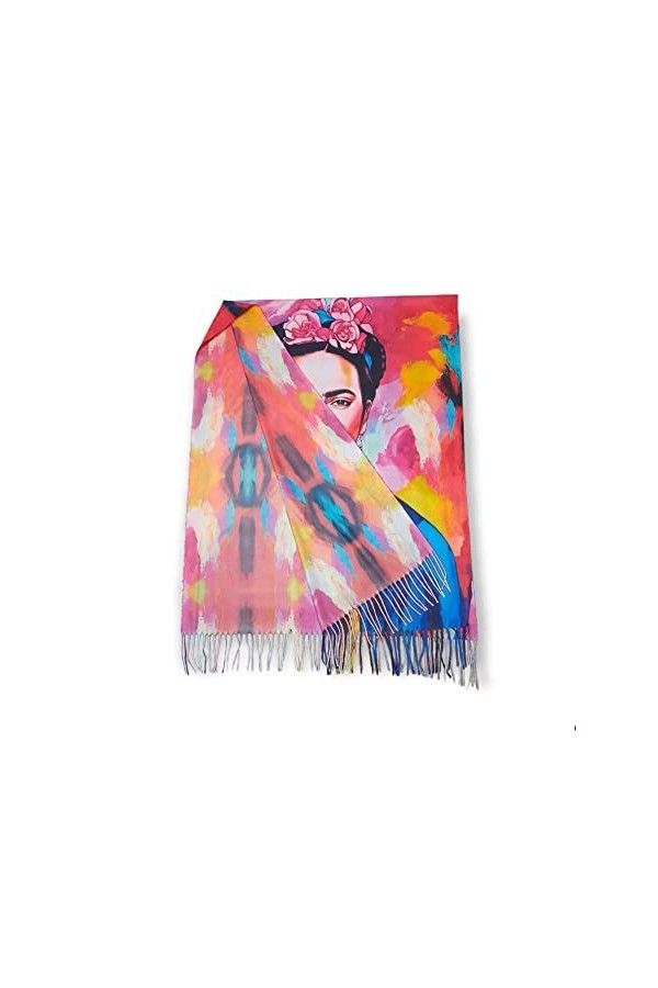Écharpe viscose double impression Frida cadeau femme art mode écharpe foulard, multicolore, Taille unique