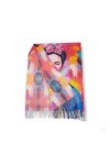 Écharpe viscose double impression Frida cadeau femme art mode écharpe foulard, multicolore, Taille unique