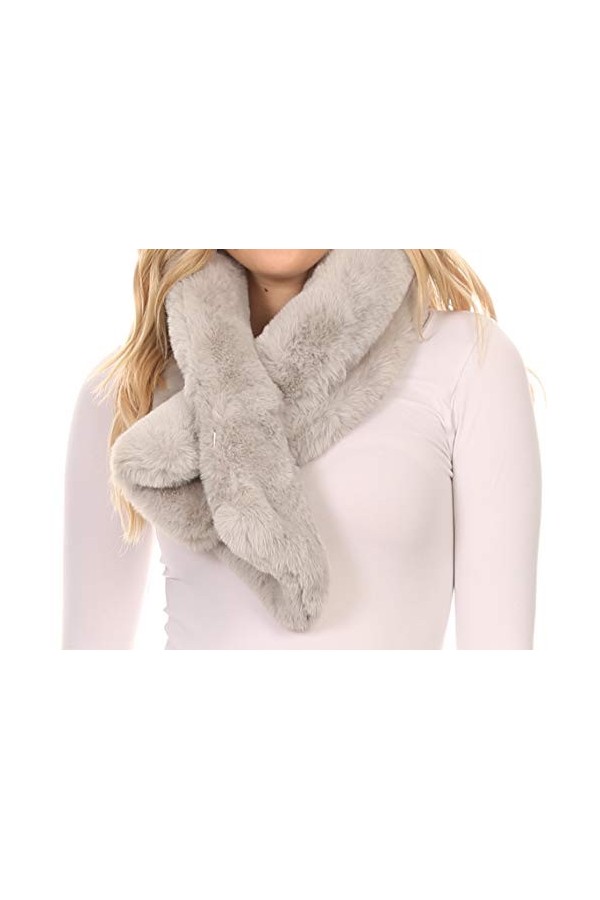 Sakkas 16113 - Kiy Loophole Écharpe longue texturée confortable en fausse fourrure douce et chaude,Taille unique
