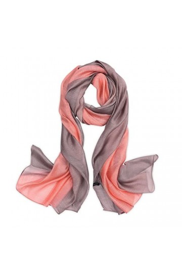 LumiSyne Femme Foulard En Soie Mélangée Dégradé De Couleurs Coton Lin Écharpe De Soie Mode Élégant Léger Doux Wraps Étole Châ