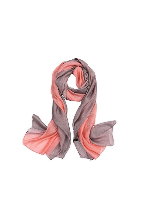 LumiSyne Femme Foulard En Soie Mélangée Dégradé De Couleurs Coton Lin Écharpe De Soie Mode Élégant Léger Doux Wraps Étole Châ