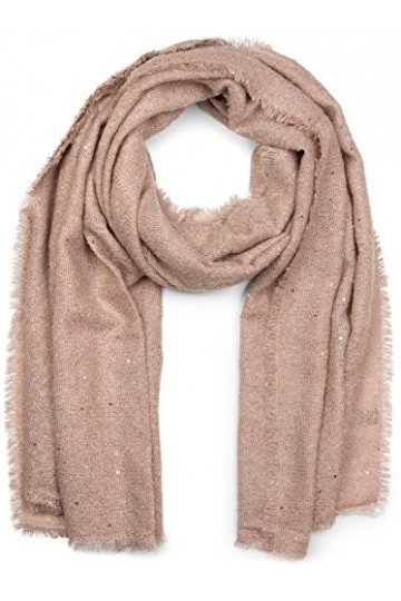 styleBREAKER écharpe XL avec tissage léger, garnie de paillettes et dune frange tout autour, écharpe à paillettes, pour femm