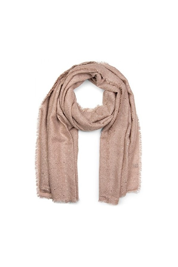 styleBREAKER écharpe XL avec tissage léger, garnie de paillettes et dune frange tout autour, écharpe à paillettes, pour femm