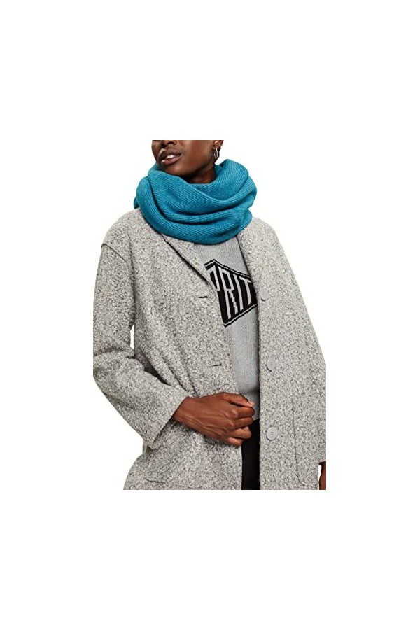 ESPRIT 992ca1q304 Écharpe Tendance, 455/Teal Blue, Taille Unique Femme