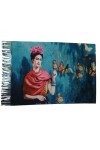 TF Écharpe viscose double impression Frida Kahlo Khalo cadeau femme art mode étole foulard, Multicolore, Taille unique