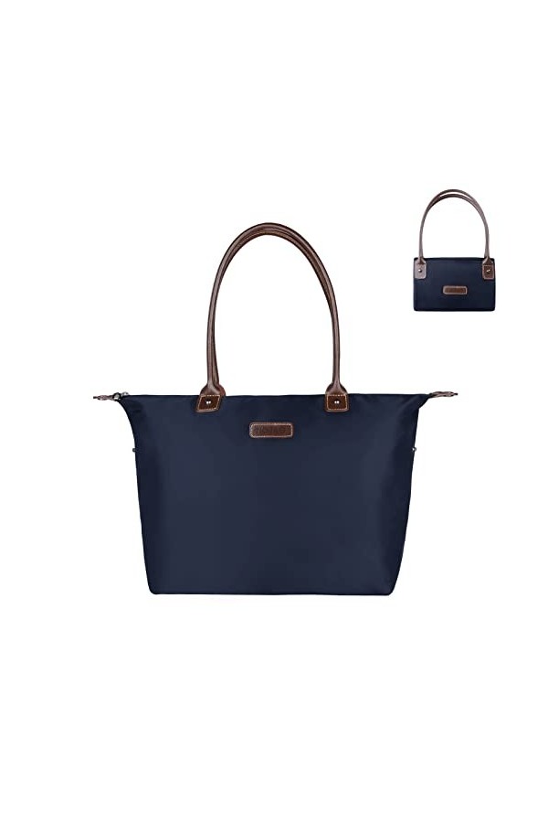 NOTAG Sac Cabas Femmes, Imperméable Sac à Main en Nylon Sac de Plage pour Shopping Voyage Noir 