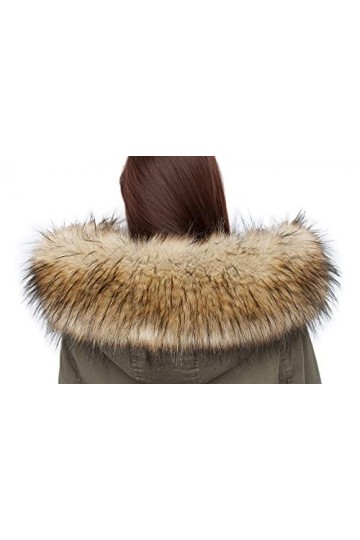 Chic Vibe Col en fourrure synthétique de renard ou raton-laveur , convertible en étole - Multicolore - Medium