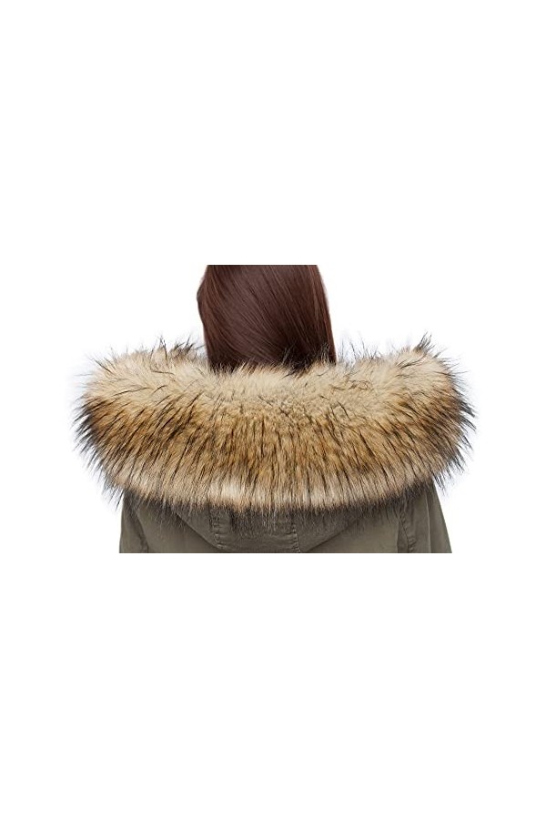 Chic Vibe Col en fourrure synthétique de renard ou raton-laveur , convertible en étole - Multicolore - Medium