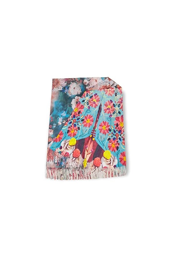 Écharpe viscose double impression Frida cadeau femme art mode écharpe foulard, multicolore, Taille unique