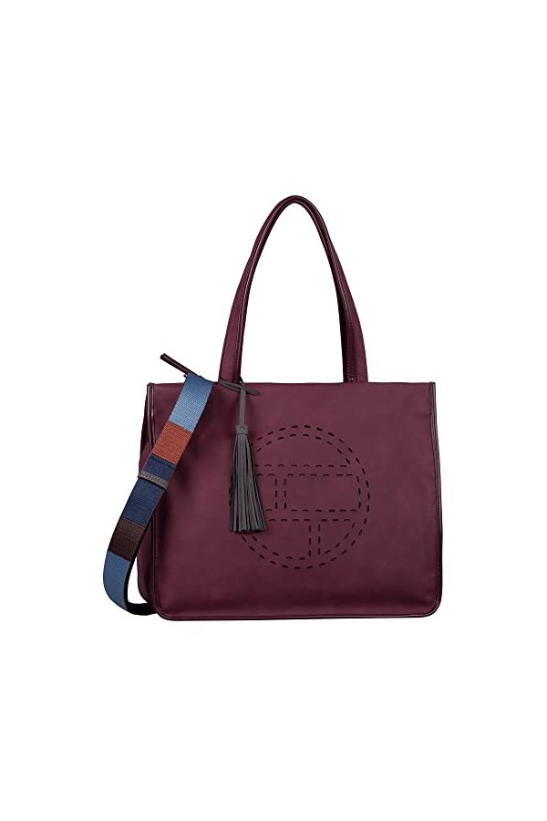 TOM TAILOR Ronda Shopper pour femme, Rouge foncé., L, Moderne