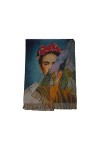 Écharpe viscose double impression Frida cadeau femme art mode écharpe foulard, multicolore, Taille unique