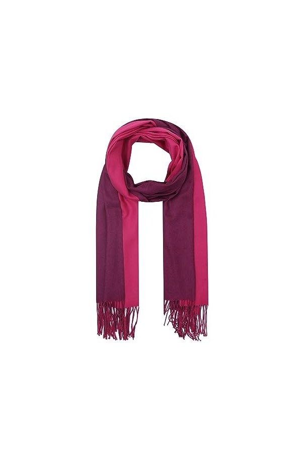 Ever Bloom Écharpe Femme 2 Couleurs Frange Longue Echarpe pour Hiver Automne Foulard Chaud et Élégant Foulards Femmes Filles 