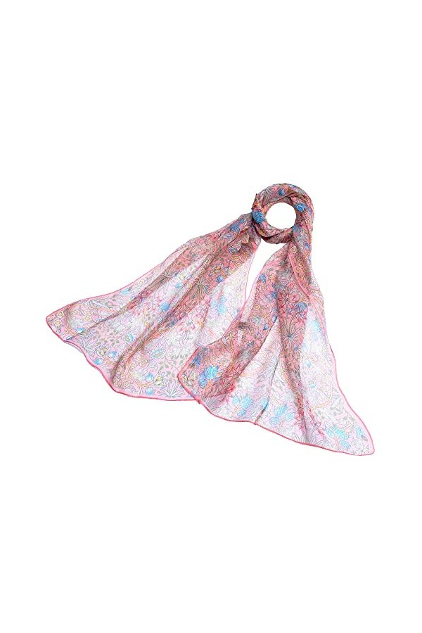 Signare Écharpe 100 % soie légère et douce pour femme, Bourne, 180 cm x 52 cm