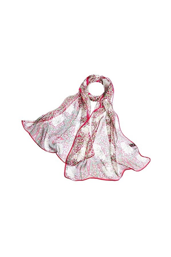 Signare Écharpe 100 % soie légère et douce pour femme, Bourne, 180 cm x 52 cm