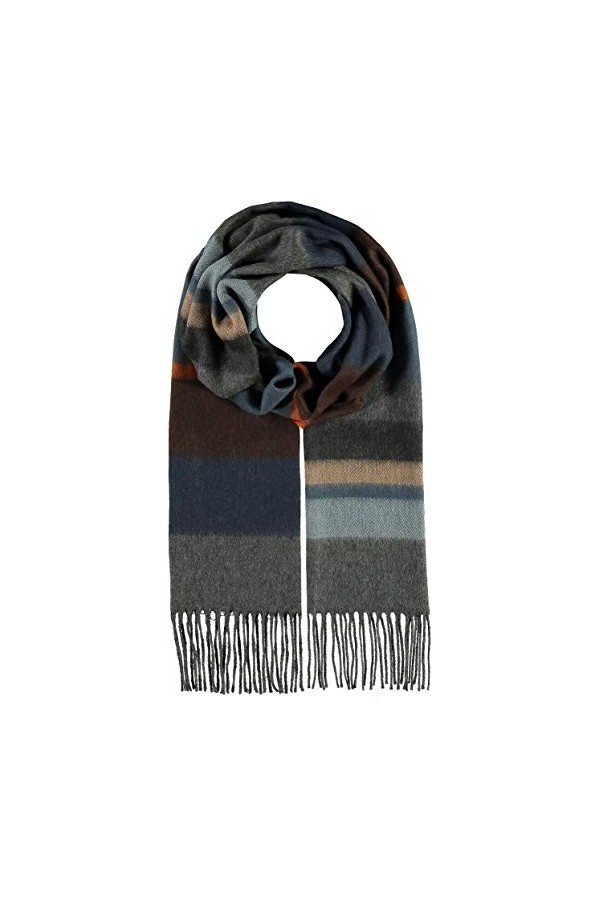 HIKARO Écharpe rayée pour femmes et hommes - écharpe rayée parfaite pour l’automne et l’hiver – écharpe élégante avec franges